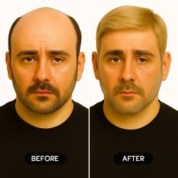 Men's Hair System - Light Blonde (Color 22), Ultra-Thin 0.03mm Skin Base, 100% Remy Indian Human Hair