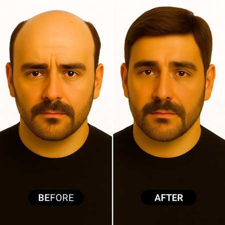 Men’s Hair System – Medium Brown (Color 6), Super-Thin 0.06mm Skin Base, 100% Remy Indian Human Hair