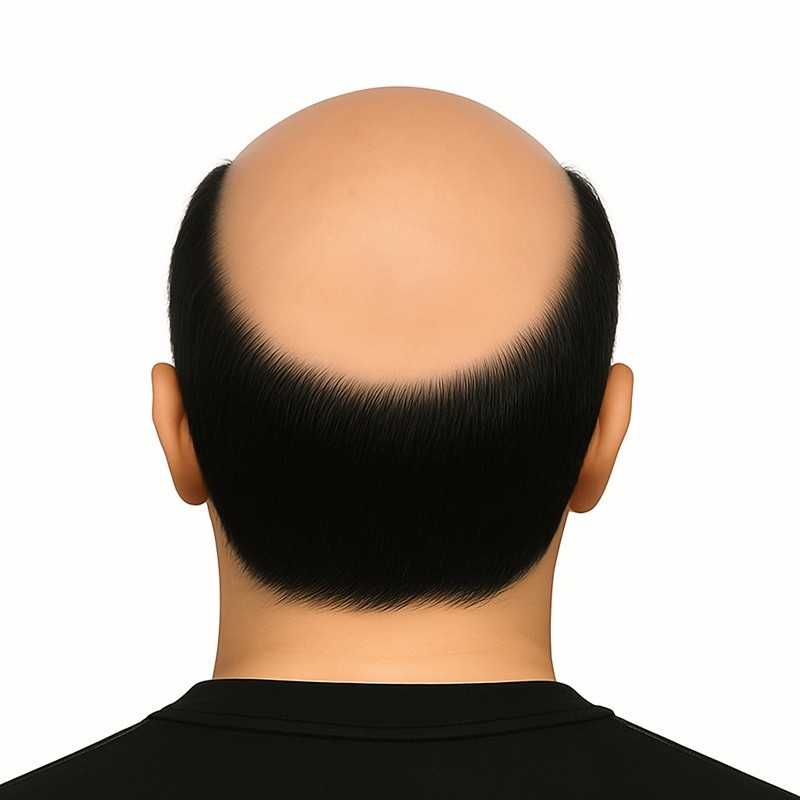 Men’s Hair System – Jet Black (Color 1), Super-Thin 0.08mm Skin Base, 100% Remy Indian Human Hair