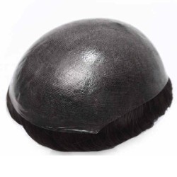 Men’s Hair System – Black (Color 1A), Super-Thin 0.08mm Skin Base, 100% Remy Indian Human Hair