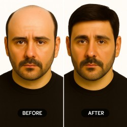 Men’s Hair System – Off Black (Color 1B), Super Fine Welded Mono Base, 100% Remy Indian Human Hair