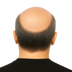 Men’s Hair System – Off Black with 40% Grey Hair (Color 1B40), Super Fine Welded Mono Base, 100% Remy Indian Human Hair