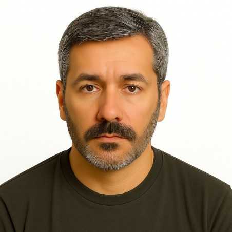 Men’s Hair System – Off Black with 40% Grey Hair (Color 1B40), Super Fine Welded Mono Base, 100% Remy Indian Human Hair