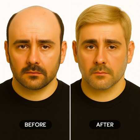 Men’s Hair System – Light Blonde (Color 22), French Lace Base with Poly Edge, 100% Remy Indian Human Hair