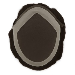 Men’s Hair System – Darkest Brown (Color 2), French Lace Base with Poly Edge, 100% Remy Indian Human Hair