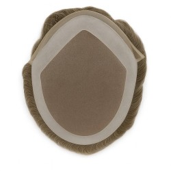 Men’s Hair System – Light Ash Brown (Color 8R), French Lace Base with Poly Edge, 100% Remy Indian Human Hair