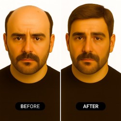 Men's Hair System - Light Brown with Ash Tone (Color 7ASH), Super-Thin 0.08mm Skin Base with French Lace Front, Remy Indian Hair