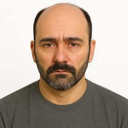 Men’s Hair System – Off Black with 5% Grey Hair (Color 1B05), Super-Thin 0.08mm Skin Base with French Lace Front, 100% Remy Hair