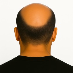 Men's Afro Curl Hair System - Off Black (Color 1B), 0.08mm Transparent Skin Base, African Hair Types