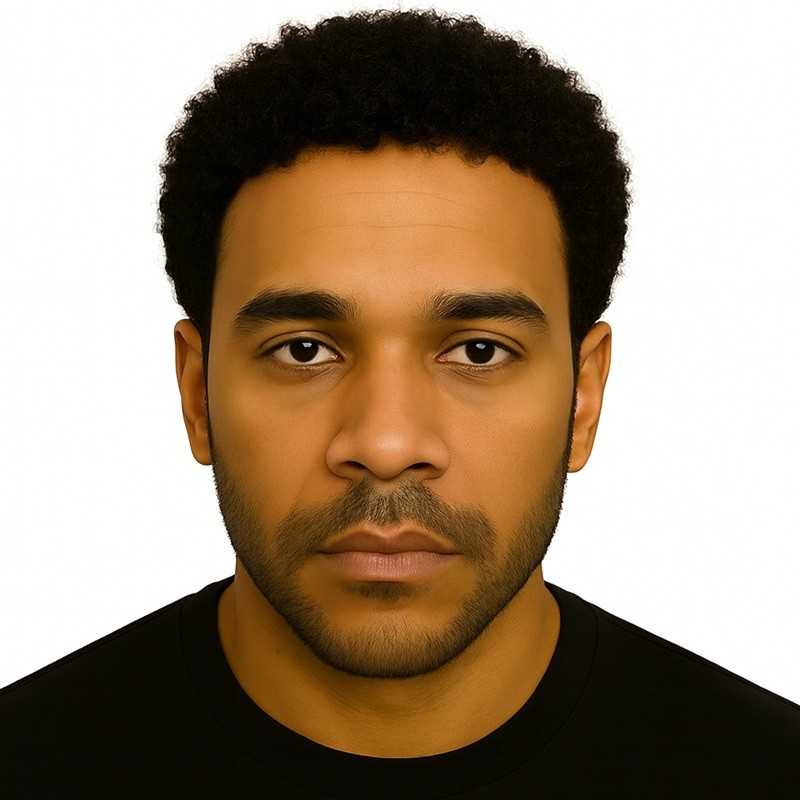 Men's Afro Curl Hair System - Off Black (Color 1B), 0.08mm Transparent Skin Base, African Hair Types