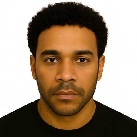 Men's Afro Curl Hair System - Off Black (Color 1B), 0.08mm Transparent Skin Base, African Hair Types