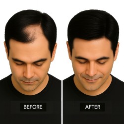 Men's Frontal Hairpiece - Darkest Brown (Color 2), Receding Hairline Coverage, 100% Remy Indian Human Hair