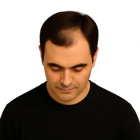 Men's Frontal Hairpiece - Dark Brown (Color 4), Receding Hairline Coverage, 100% Remy Indian Human Hair