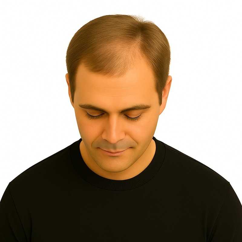 Men's Frontal Hairpiece - Dark Blonde (Color 18), Receding Hairline Coverage, 100% Remy Indian Human Hair