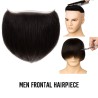 Men's Frontal Hairpiece - Darkest Brown (Color 2), Receding Hairline Coverage, 100% Remy Indian Human Hair