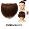 Men's Frontal Hairpiece - Medium Brown (Color 6), Receding Hairline Coverage, 100% Remy Indian Human Hair