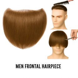 Men's Frontal Hairpiece for hairline, Color #7 (Light Medium Brown)