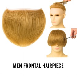 Men's Frontal Hairpiece - Dark Blonde (Color 18), Receding Hairline Coverage, 100% Remy Indian Human Hair