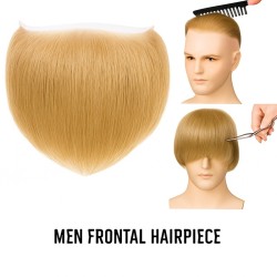 Men's Frontal Hairpiece - Light Blonde (Color 22), Receding Hairline Coverage, 100% Remy Indian Human Hair