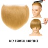 Men's Frontal Hairpiece - Light Blonde (Color 22), Receding Hairline Coverage, 100% Remy Indian Human Hair