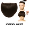 Men's Frontal Hairpiece - Dark Brown with Ash Tone (Color 4ASH), Receding Hairline Coverage, 100% Remy Indian Human Hair