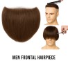 Men's Frontal Hairpiece - Light Dark Brown (Color 5), Receding Hairline Coverage, 100% Remy Indian Human Hair