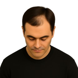 Men's Frontal Hairpiece - Light Dark Brown (Color 5), Receding Hairline Coverage, 100% Remy Indian Human Hair