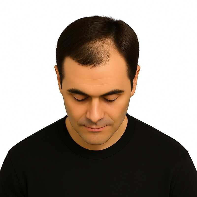 Men's Frontal Hairpiece - Light Dark Brown (Color 5), Receding Hairline Coverage, 100% Remy Indian Human Hair