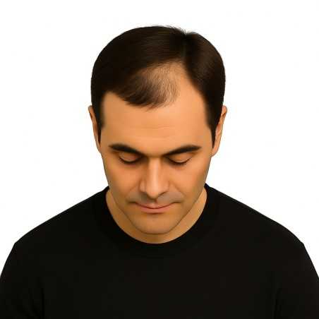 Men's Frontal Hairpiece - Light Dark Brown (Color 5), Receding Hairline Coverage, 100% Remy Indian Human Hair