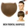 Men's Frontal Hairpiece - Light Brown with Ash Tone (Color 7ASH), Receding Hairline Coverage, 100% Remy Indian Human Hair