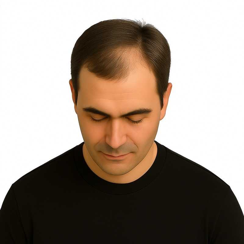 Men's Frontal Hairpiece - Light Brown with Ash Tone (Color 7ASH), Receding Hairline Coverage, 100% Remy Indian Human Hair