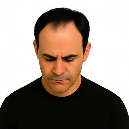 Men's 7x4 Frontal Hairpiece - Black (Color 1A), Receding Hairline Coverage, 100% Remy Indian Human Hair