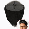 Men's 7x4 Frontal Hairpiece - Black (Color 1A), Receding Hairline Coverage, 100% Remy Indian Human Hair