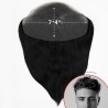Men's 7x4 Frontal Hairpiece - Off Black (Color 1B), Receding Hairline Coverage, 100% Remy Indian Human Hair
