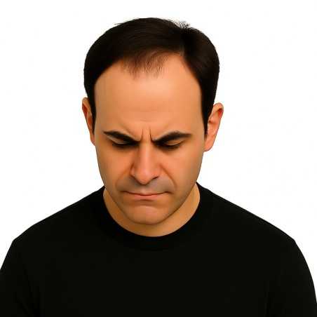 Men's 7x4 Frontal Hairpiece - Darkest Brown (Color 2), Receding Hairline Coverage, 100% Remy Indian Human Hair