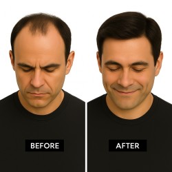 Men's 7x4 Frontal Hairpiece - Light Darkest Brown (Color 3), Receding Hairline Coverage, 100% Remy Indian Human Hair