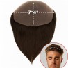 Men's 7x4 Frontal Hairpiece - Light Darkest Brown (Color 3), Receding Hairline Coverage, 100% Remy Indian Human Hair