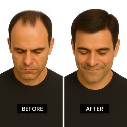 Men's 7x4 Frontal Hairpiece - Dark Brown with Ash Tone (Color 4ASH), Receding Hairline Coverage, 100% Remy Indian Human Hair