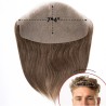 Men's 7x4 Frontal Hairpiece - Dark Brown with Ash Tone (Color 4ASH), Receding Hairline Coverage, 100% Remy Indian Human Hair