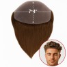 Men's 7x4 Frontal Hairpiece - Light Dark Brown (Color 5), Receding Hairline Coverage, 100% Remy Indian Human Hair Hair
