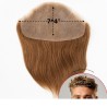 Men's 7x4 Frontal Hairpiece - Medium Brown (Color 6), Receding Hairline Coverage, 100% Remy Indian Human Hair