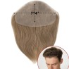 Men's 7x4 Frontal Hairpiece - Light Medium Brown (Color 7), Receding Hairline Coverage, 100% Remy Indian Human Hair