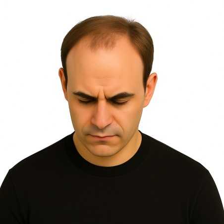 Men's 7x4 Frontal Hairpiece - Light Brown with Ash Tone (Color 7ASH), Receding Hairline Coverage, 100% Remy Indian Human Hair