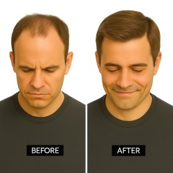 Men's 7x4 Frontal Hairpiece - Light Brown with Ash Tone (Color 7ASH), Receding Hairline Coverage, 100% Remy Indian Human Hair