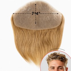 Men's 7x4 Frontal Hairpiece - Dark Blonde (Color 18), Receding Hairline Coverage, 100% Remy Indian Human Hair