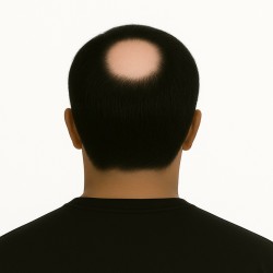 Men’s Frontal Hairpiece - Jet Black (Color 1), Partial Crown Coverage, 100% Remy Indian Human Hair