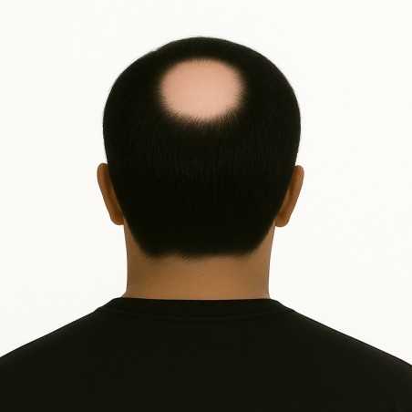 Men’s Frontal Hairpiece - Jet Black (Color 1), Partial Crown Coverage, 100% Remy Indian Human Hair