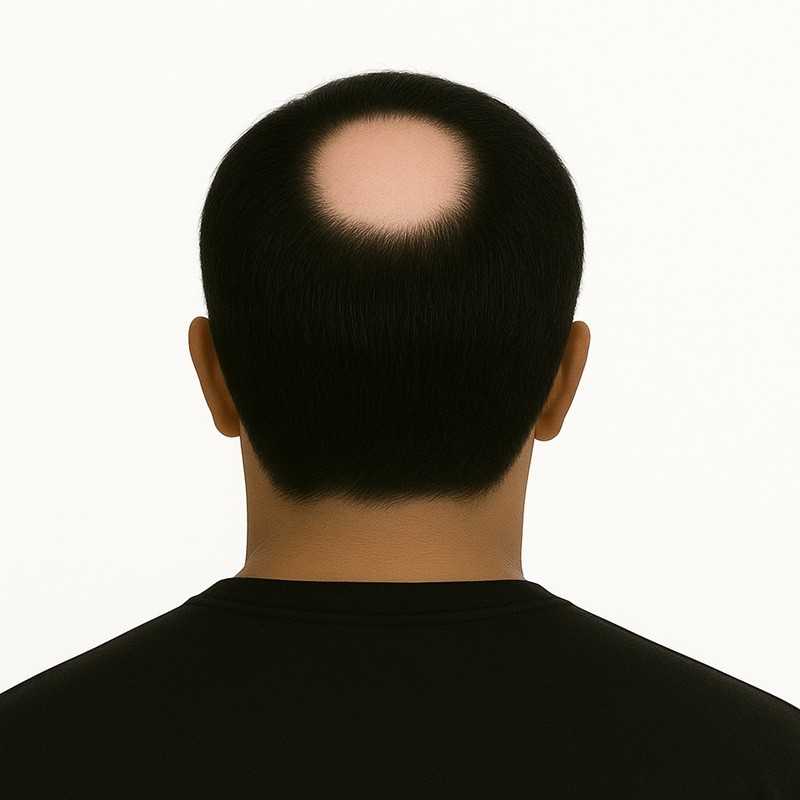 Men’s Frontal Hairpiece - Off Black (Color 1B), Partial Crown Coverage, 100% Remy Indian Human Hair