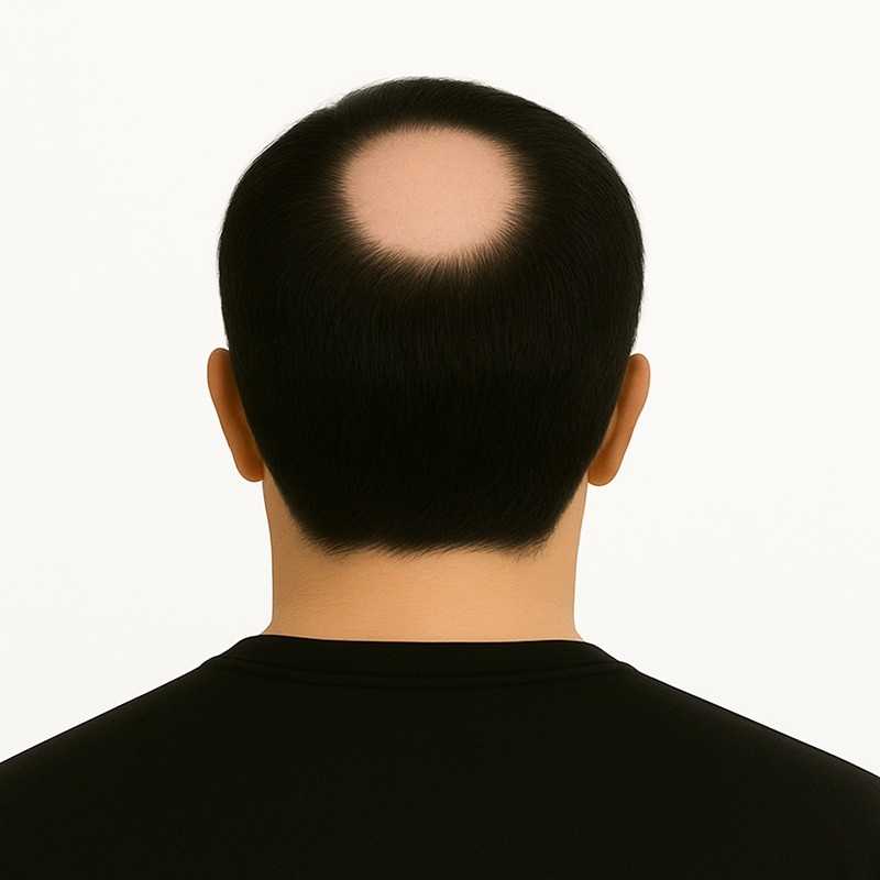 Men’s Frontal Hairpiece - Darkest Brown (Color 2), Partial Crown Coverage, 100% Remy Indian Human Hair