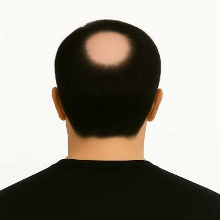 Men’s Frontal Hairpiece - Darkest Brown (Color 2), Partial Crown Coverage, 100% Remy Indian Human Hair